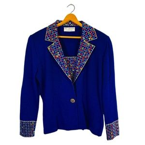 ** St. John | Evening by Marie Gray - Vintage Blue Sweater w/ Sequins - size 10